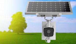 Cameras de segurança movidas a energia solar.