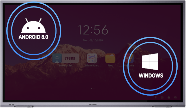 Display Interativo Hikvison com Android ou Windows.